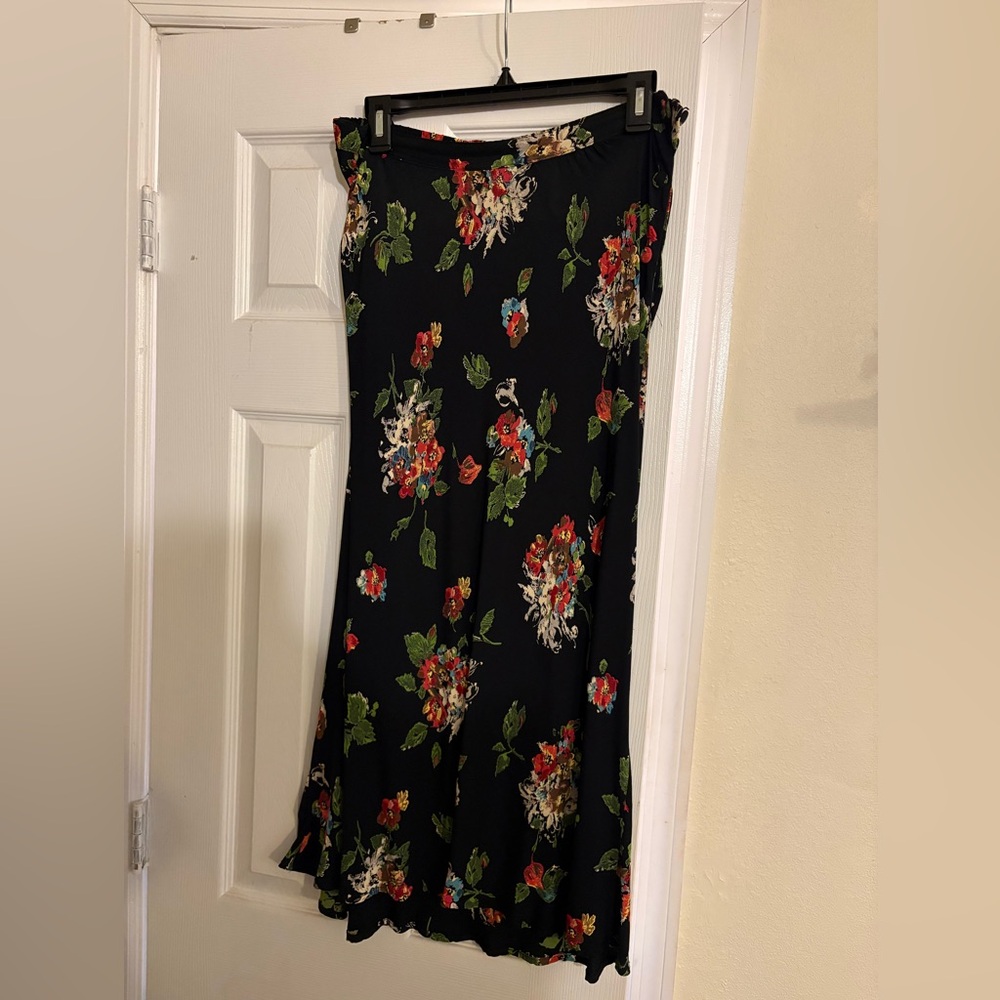 Carole Little black vintage maxi skirt